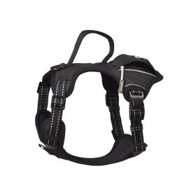 PETMARVEL High-Perfomance Tactical Dog Harness With Poop Bag Holder, No Pull Front Clip & Metal Buckles, Brown S (Option: Black-Small)